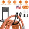 2Pack Heavy Duty Garden Hose Holder Stainless Steel Hose Hook Metal Hose Rack Reel Organizer for Water Hose Extension Cords