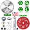 10" x 80T 9" x 36T Carbide Tip Brush Cutter Blades with Universal Adapter Kit Alloy Steel Blades Compatible with Brush Cutter Trimmer Weed Eater