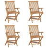 Folding Patio Chairs 4 pcs Solid Teak Wood