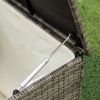 4 Piece Patio Sectional Wicker Rattan Outdoor Furniture Sofa Set with Storage Box - Grey Wicker Creme Cushion