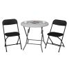 6pcs Injection Molding Classic Garden Plastic Folding Chair Black