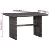 3 Piece Bistro Set Poly with Cushions Rattan Gray