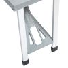 Outsunny Folding Picnic Table with Seats and Umbrella Hole, Portable Camping Chairs Set, 4-Seat, Aluminum Frame, Gray