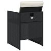Patio Chairs with Cushions 4 pcs Black Poly Rattan