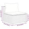 4 Piece Patio Sofa Set with Cushions Gray Poly Rattan