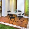 6pcs Injection Molding Classic Garden Plastic Folding Chair Black