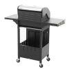 Propane Grill 3 Burner Barbecue Grill Stainless Steel Gas Grill with Side Burner and Thermometer for Outdoor BBQ, Camping