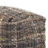Koki Handcrafted Fabric Pouf, Khaki