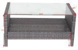 Outdoor patio Furniture Coffee Table with clear tempered glass