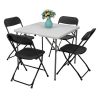 6pcs Injection Molding Classic Garden Plastic Folding Chair Black