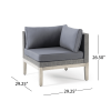 Loft Outdoor Acacia Wood and Wicker 5 Seater Sectional Sofa Set