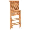 5 Piece Folding Patio Dining Set Solid Teak Wood