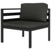 3 Piece Patio Lounge Set with Cushions Aluminum Anthracite