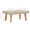 3 Piece Patio Lounge Set with Cushions Poly Rattan Beige