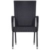 Stackable Patio Chairs 2 pcs Poly Rattan Black