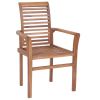 Dining Chairs 6 pcs with Cream Cushions Solid Teak Wood