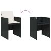 Patio Chairs with Cushions 4 pcs Black Poly Rattan