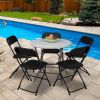 6pcs Injection Molding Classic Garden Plastic Folding Chair Black