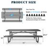 96" Expanded Metal Rectangular Picnic Table, Black