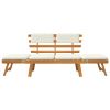 Patio Bench with Cushions 2-in-1 74.8" Solid Acacia Wood