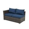 Patio Furniture, Outdoor Furniture, Seasonal PE Wicker Furniture, 4 Set Wicker Furniture With Tempered Glass Coffee Table,