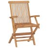 Folding Patio Chairs 4 pcs Solid Teak Wood