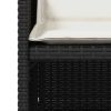 Patio Chairs with Cushions 4 pcs Black Poly Rattan