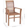 Dining Chairs 6 pcs with Cream Cushions Solid Teak Wood