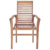 Dining Chairs 6 pcs with Cream Cushions Solid Teak Wood