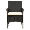 9 Piece Patio Dining Set with Cushions Poly Rattan