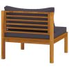 2 Piece Sofa Set with Dark Gray Cushions Solid Acacia Wood