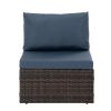 Patio Furniture, Outdoor Furniture, Seasonal PE Wicker Furniture, 5 Set Wicker Furniture With Tempered Glass Coffee Table,