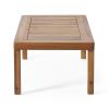 Teak Acacia Wood Loveseat and Coffee Table Set with Cream Cushions