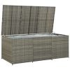 Patio Storage Box Poly Rattan 70.9"x35.4"x27.6" Gray
