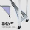 Outsunny Folding Picnic Table with Seats and Umbrella Hole, Portable Camping Chairs Set, 4-Seat, Aluminum Frame, Gray