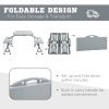 Outsunny Folding Picnic Table with Seats and Umbrella Hole, Portable Camping Chairs Set, 4-Seat, Aluminum Frame, Gray