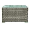 4 Piece Patio Sectional Wicker Rattan Outdoor Furniture Sofa Set with Storage Box - Grey Wicker Creme Cushion