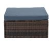 Patio Furniture, Outdoor Furniture, Seasonal PE Wicker Furniture, 5 Set Wicker Furniture With Tempered Glass Coffee Table,