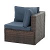 Patio Furniture, Outdoor Furniture, Seasonal PE Wicker Furniture, 5 Set Wicker Furniture With Tempered Glass Coffee Table,