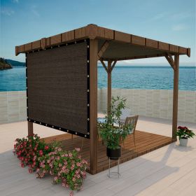 Shade Fabric Brown Sun Shade Cloth with Grommets for Pergola Replacement Shade Cover Canopy Cable Zip Ties (size: 6ft x8ft)