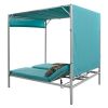 U_STYLE Outdoor Patio Sunbed Daybed with Cushions, Adjustable Seats