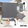 Outdoor cordless patio sunshade splice curtain rolled up porch pavilion Mocha