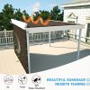 Shade Fabric Brown Sun Shade Cloth with Grommets for Pergola Replacement Shade Cover Canopy Cable Zip Ties