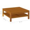 6 Piece Patio Lounge Set with Cream Cushion Solid Acacia Wood
