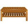 5 Piece Patio Lounge Set with Cream Cushion Solid Acacia Wood